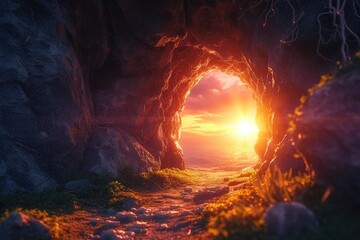 Sacred Embrace: Resurrection's Glow