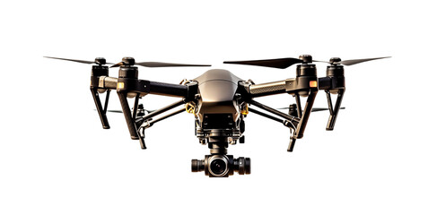 A sophisticated drone with a high-resolution camera, poised mid-air, symbolizing technology and surveillance. Generative AI