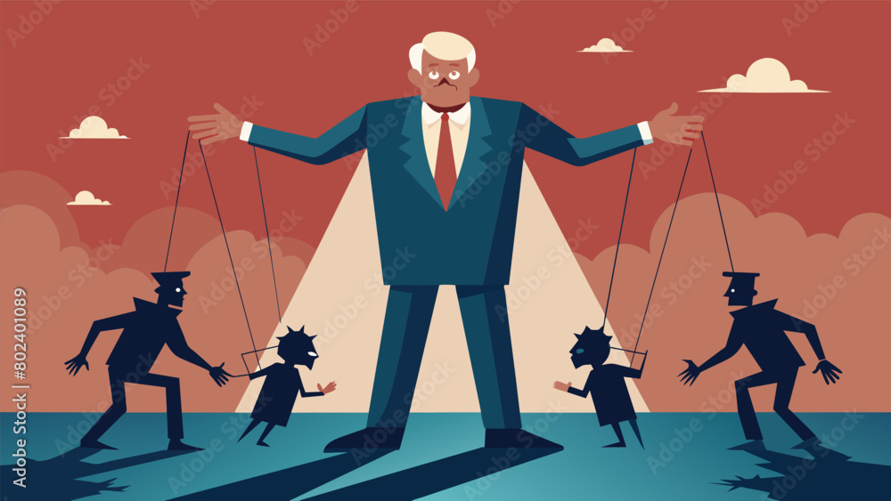 Poster as the play unfolded it became clear that every move and decision made by the puppet politicians was