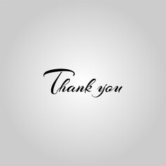 Handwritten Thank You Card with Calligraphy vector, icon, letter, text, lettering design for business, compliment, speech, gratitude & appreciation