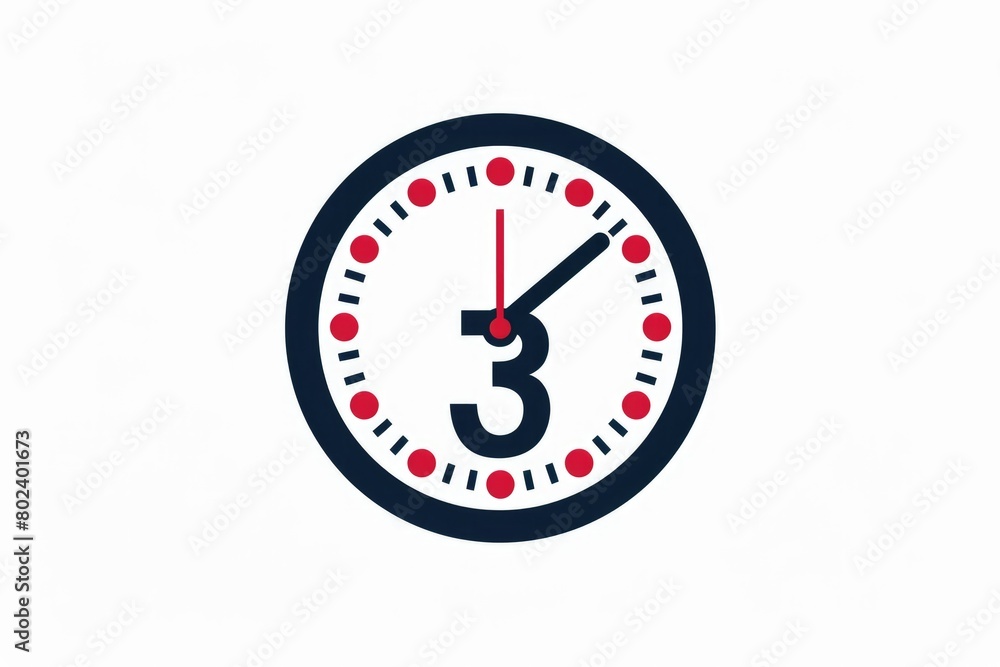 Poster a clock with the number 3 displayed