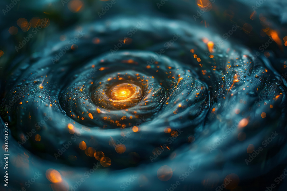 Poster swirling patterns that mimic the visual hallucinations induced by ayahuasca,