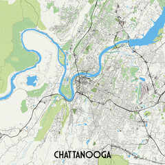 Chattanooga Tennessee USA map poster art