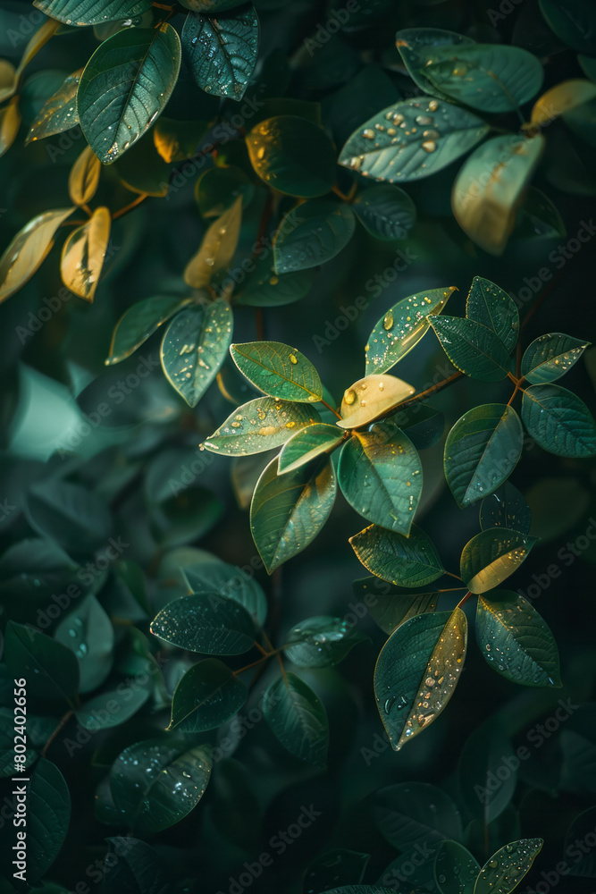 Poster vines weaving through an abstract forest, hinting at a journey through the subconscious,