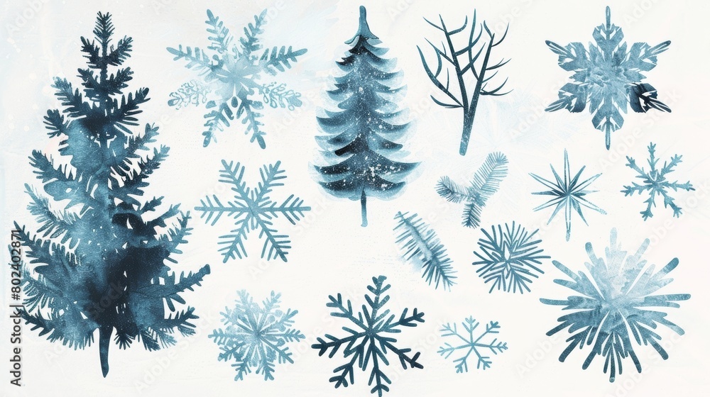 Poster a set of frostinspired graphics and shapes perfect for designing flyers posters or any other wintert