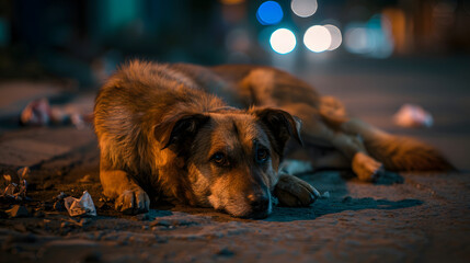 Poruszająca Opowieść: Bezdomny Pies na Ulicach
