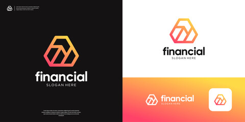 Letter A arrow line logo design template.