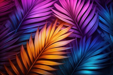 Fototapeta premium A colorful image of leaves with a bright yellow leaf in the middle
