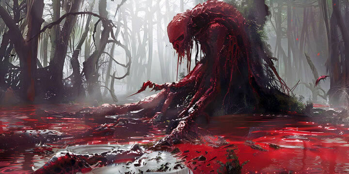 red witch moon cycle, ai generated.