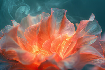 Datura petals depicted as flames, flickering and dancing in an unseen breeze,