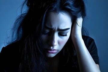 Woman Stressed up by thinking about past mistakes