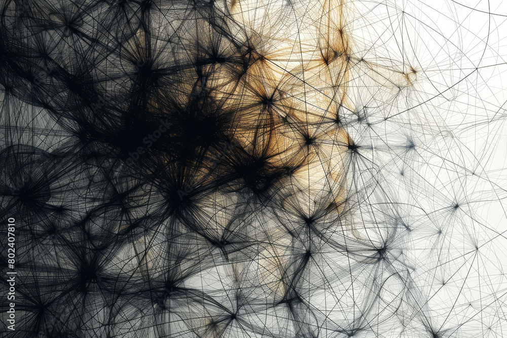 Aufkleber a black and white image of a web of lines and dots