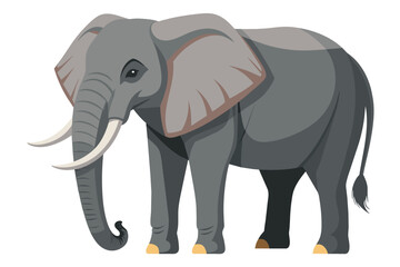 Obraz premium Elephant isolated on white background. Vector illustration in cartoon style.