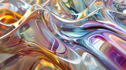 Detailed view of a curved glass sculpture, captured in high-res to highlight the intricate reflections and subtle distortions it creates