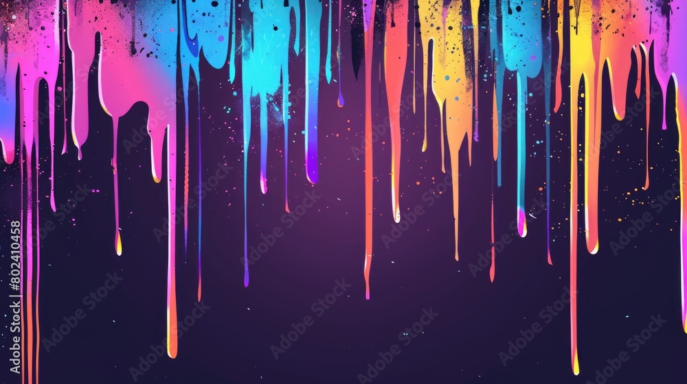 Poster various vibrant colors dripping down creating a dynamic and colorful background