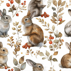 pattern with rabbits