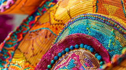 Colorful Elephant Bead Art Close-Up