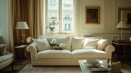 Elegant Modern Living Room Mockup Interior Design 