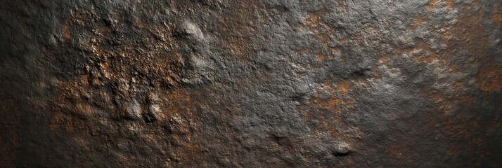 A full frame shot of a rusty metal surface that emphasizes the rough texture and weathered abstract patterns