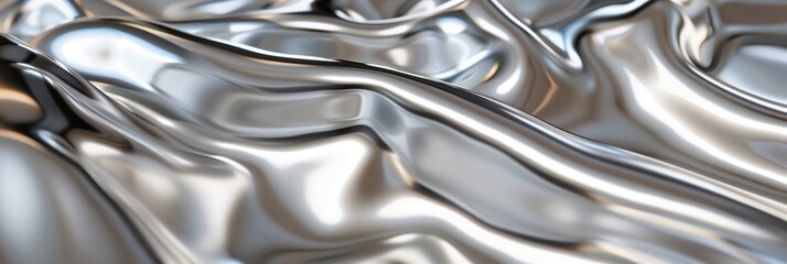 Liquid metal texture with a wavy pattern reflecting light, giving a feel of smooth motion and luxury