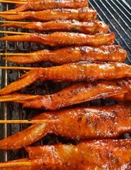 Grilled chicken on the grill