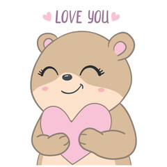 Little teddy bear character isolated on white background