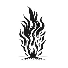 Fire  vector silhouette isolated on white background