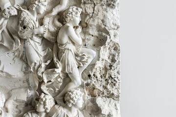 Obraz premium A white statue of a man and woman with a child