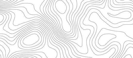 Fototapeta premium White background topography contour map with black curve lines .luxury topographic wavy pattern and geographic grid map design .