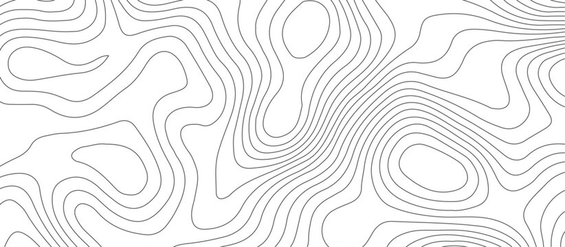 White background topography contour map with black curve lines .luxury topographic wavy pattern and geographic grid map design .