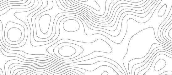 White background topography contour map with black curve lines .luxury topographic wavy pattern and geographic grid map design .