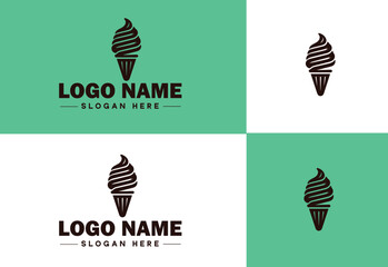 ice cream icon food restaurant cafe logo modern flat business vector logo