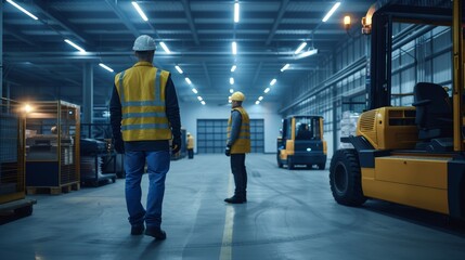 Industrial Workers In A Modern Warehouse