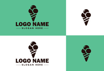 ice cream icon food restaurant cafe logo modern flat business vector logo