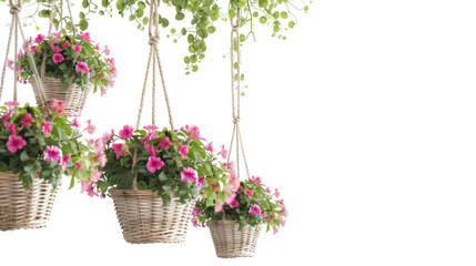 Hanging Baskets on transparent background