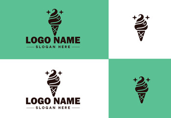 ice cream icon food restaurant cafe logo modern flat business vector logo