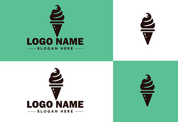 ice cream icon food restaurant cafe logo modern flat business vector logo