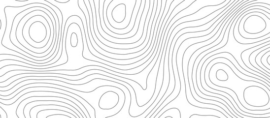 White background topography contour map with black curve lines .luxury topographic wavy pattern and geographic grid map design .