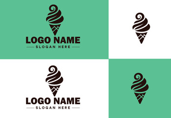 ice cream icon food restaurant cafe logo modern flat business vector logo