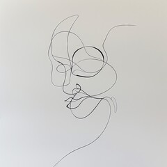 single line drawing of a woman's face
