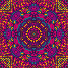 Mandala vector seamless pattern mandala art. Flower medallion print. Psychedelic poster