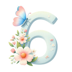Butterfly Number Clipart