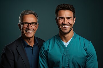 Two Men Standing Together. Generative AI