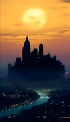 Das Märchen der Nachtstadt. Wallpaper für Telefon 6.