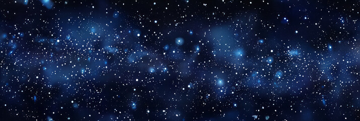 Fototapeta premium Abstract bright bokeh light background, festive Christmas background, blue banner