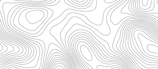 White background topography contour map with black curve lines .luxury topographic wavy pattern and geographic grid map design .