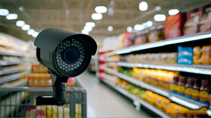 CCTV camera in supermarket forr scurity