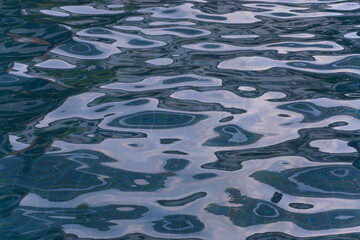 Swimming pool surface with patterns and ripples