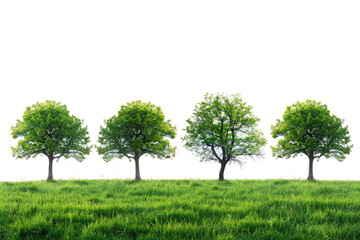 Obraz premium Nature, trees and garden with forest and green plants isolated on white background.