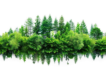 Fototapeta premium Nature, trees and garden with forest and green plants isolated on white background.